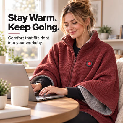 💟8-Zone Wearable Heated Blanket❄️ –  ♨️Cozy Shawl with 3 Heat Levels & USB Power