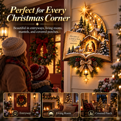 ✨Last Day 49% OFF✨✝️ A Story That Still Shines – Lighted Nativity Christmas Wall Decor✨🎄