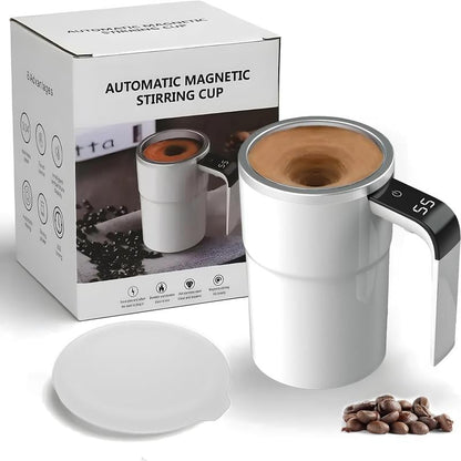 ☕ Smart Self-Stirring Coffee Mug with LCD Temperature Display – One-Touch Mixing