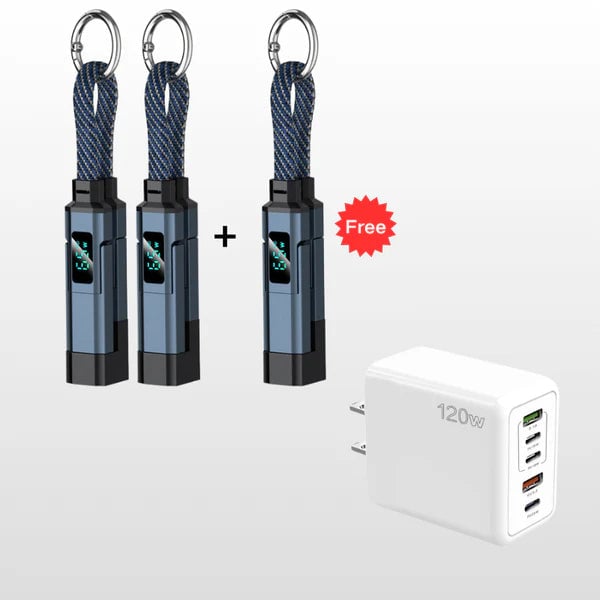 ⏰Limited Time SALE 50% OFF🔥4-in-1 Digital Display Keychain Charging Cable