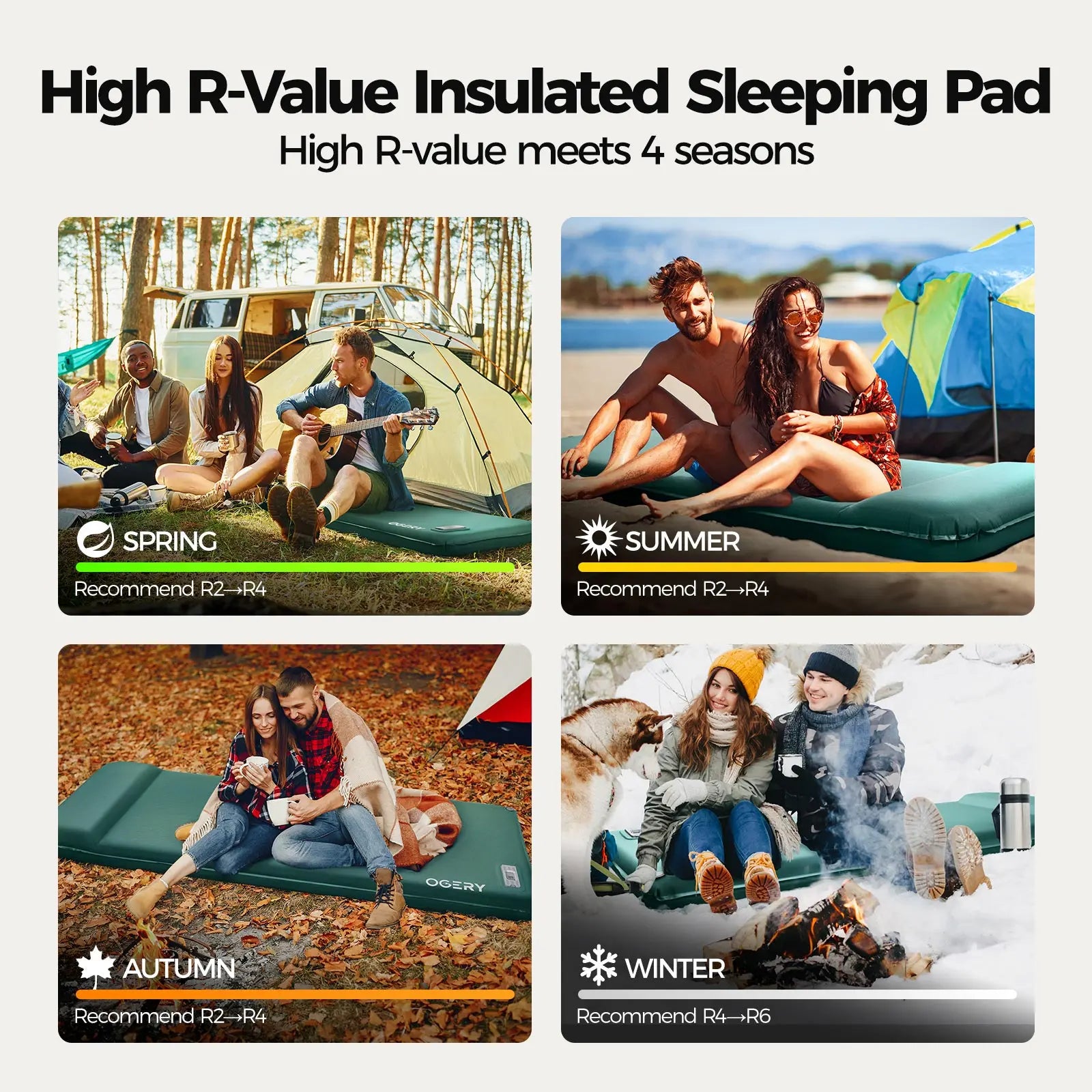 OGERY Self Inflating Camping Sleeping Pad with Electric & Foot Pump
