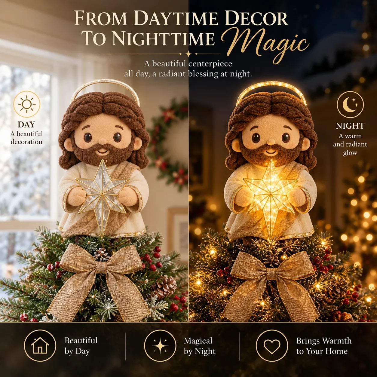 ⏳ Last Day 49% OFF – ✝️ Christian Christmas Tree Topper | Cute Jesus Blessing & Mary Grace Designs for Faith-Filled Trees, Family Traditions & Meaningful Holiday Décor 🎄