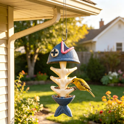 🐟 Fishbone Garden Bird Feeder – Fun Hanging Feeder for Backyard Birds
