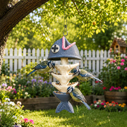 🐟 Fishbone Garden Bird Feeder – Fun Hanging Feeder for Backyard Birds
