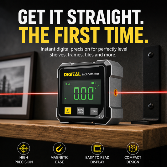 🔥 50% OFF | Digital Angle Finder with Laser Level 📏 ±0.1° Precision Magnetic Level Tool