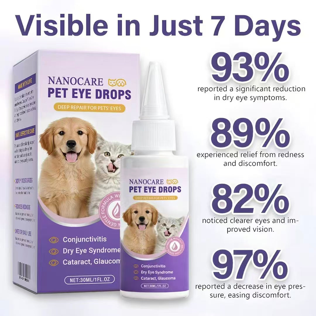 👩‍⚕️ NanoCare Pet Eye Drops ☑️ FDA Approved | Relieves Conjunctivitis, Dry Eyes, Cataracts, and Keratitis🐶