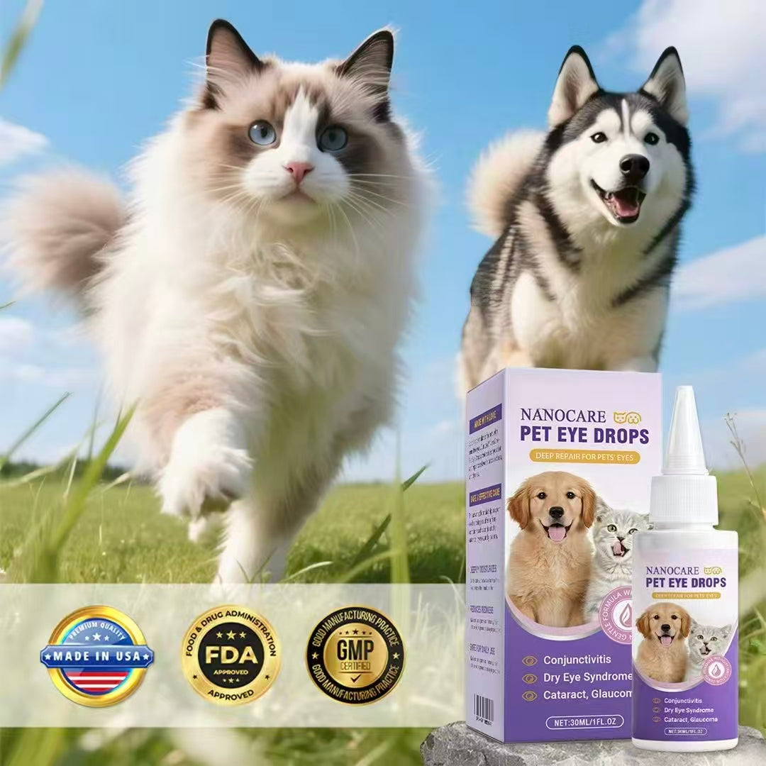 👩‍⚕️ NanoCare Pet Eye Drops ☑️ FDA Approved | Relieves Conjunctivitis, Dry Eyes, Cataracts, and Keratitis🐶
