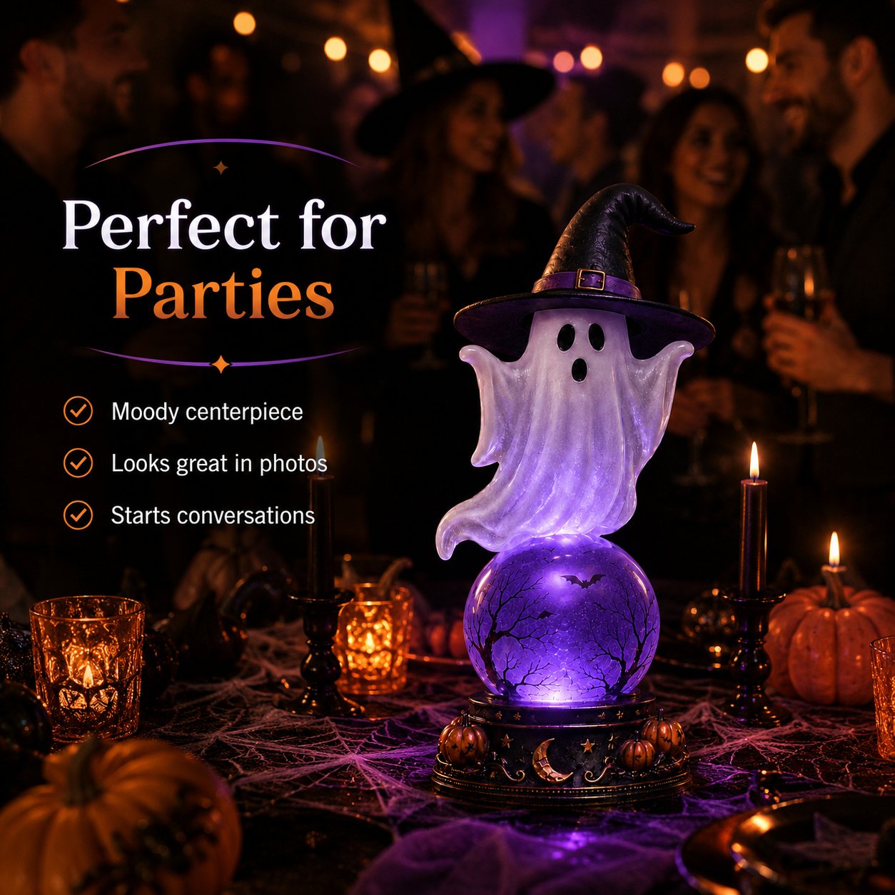 🔥 52% OFF – Halloween Raven Crystal Ball Light Decor 🎃👻