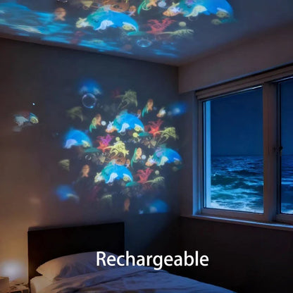🌊 Dynamic Ocean Wave Projector Light – Rotating LED Room & Ceiling Lamp