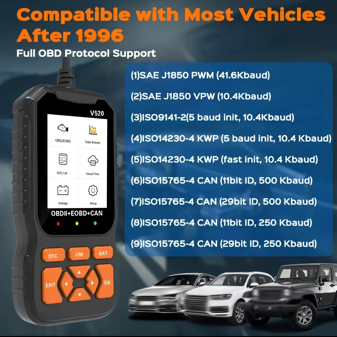 V520 OBD2 Car Diagnostic Scanner with Live Data