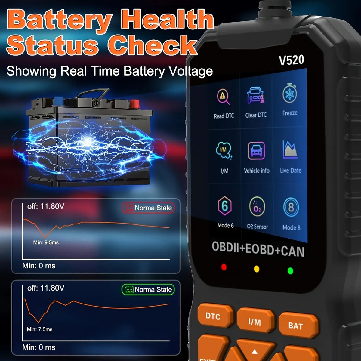 V520 OBD2 Car Diagnostic Scanner with Live Data