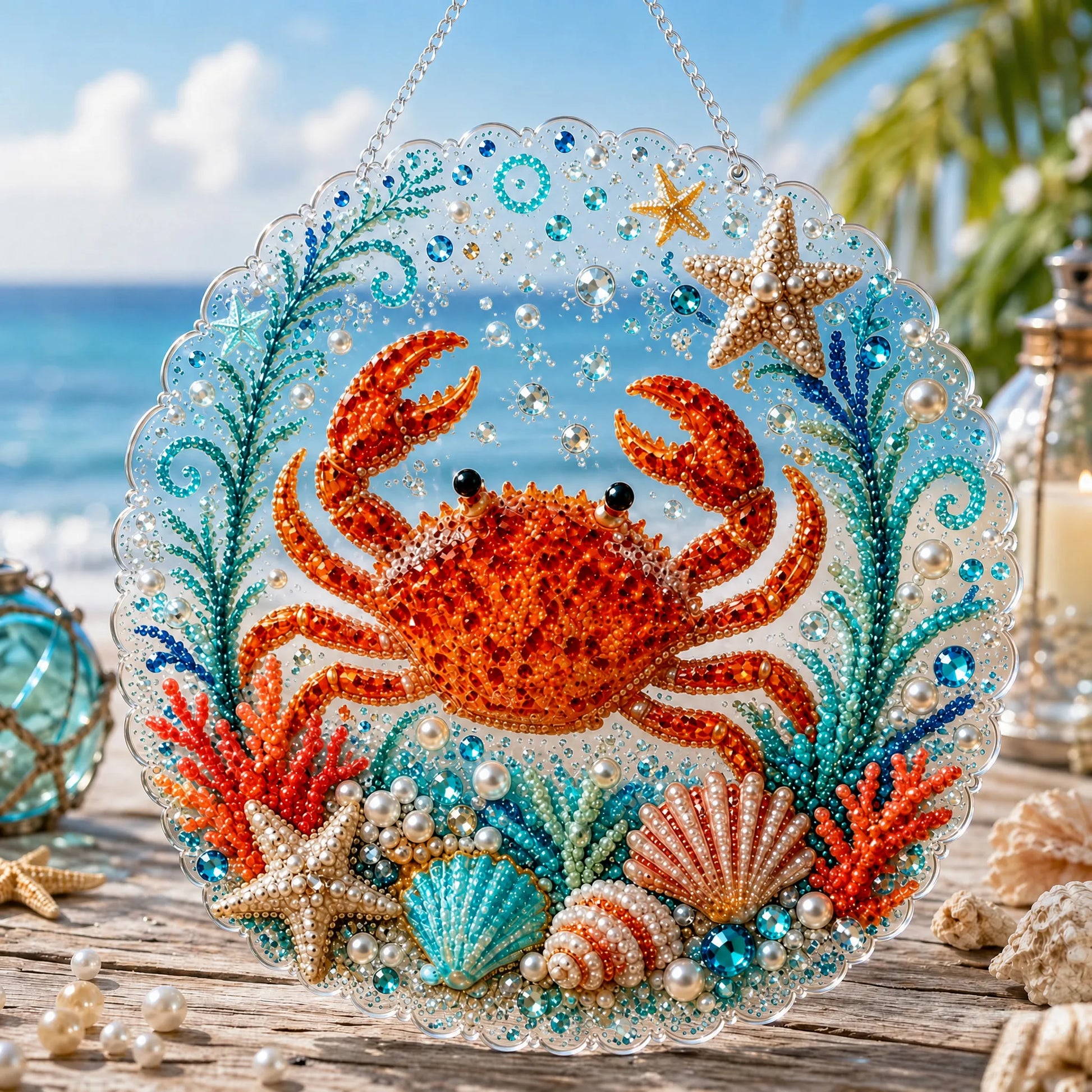 🔥  🌊✨Ocean Pearl Art DIY Hanging Ornament Kit