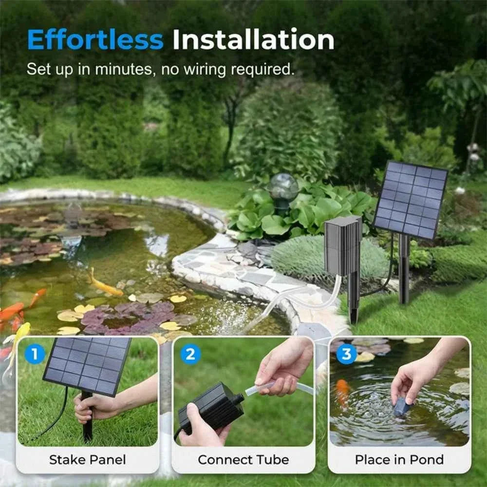 🔥Last Day 48% OFF🌿Solar Pond Aerator with Air Pump🐟