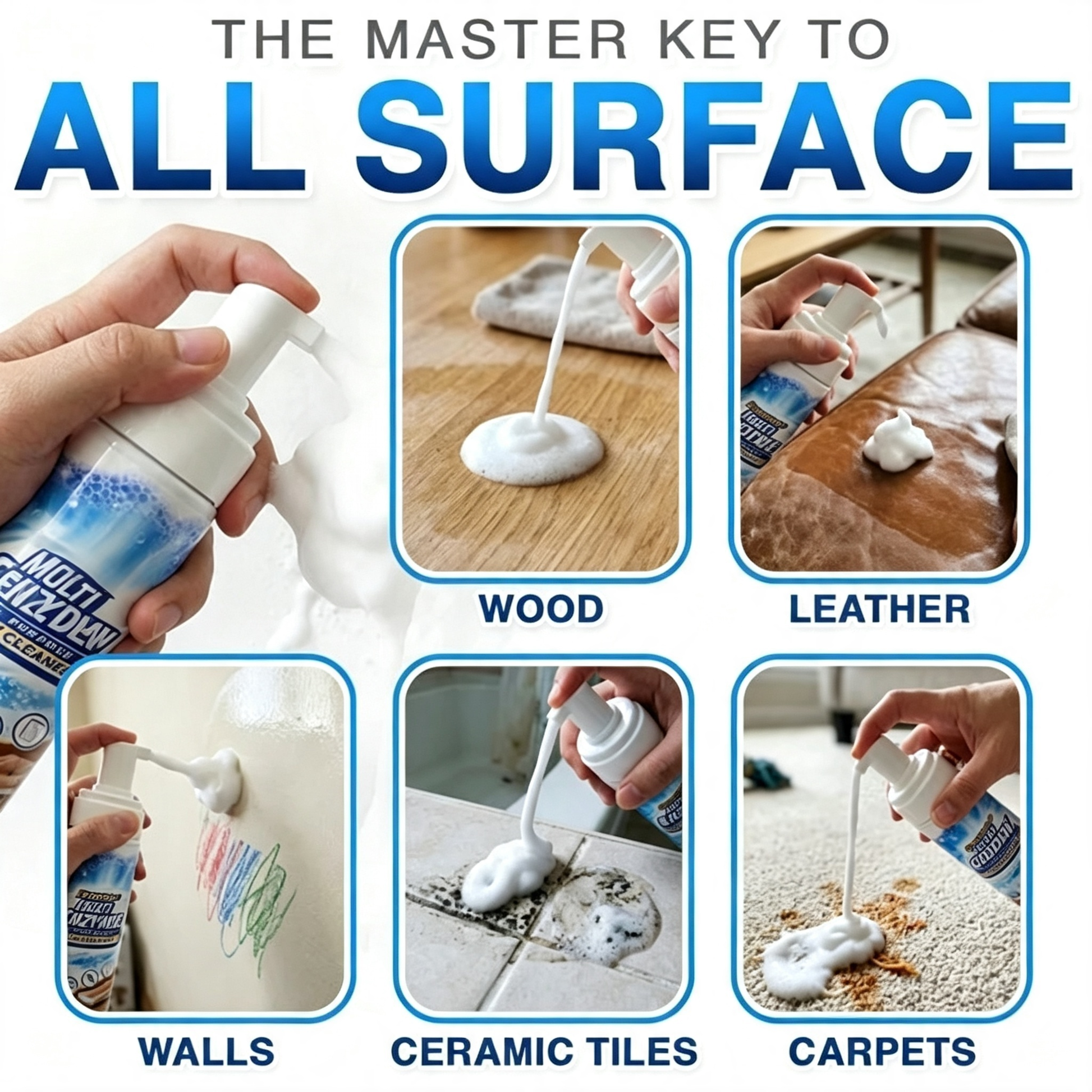 ✨COREDEW™ Multi-Enzyme Foam Cleaner🫧 | Dissolves Grease, Grime, Food Stains & Everyday Messes | No-Scrub Spray-and-Wipe Formula | Gentle Multi-Surface Cleaner for Kitchen, Bathroom, Sofa & Car