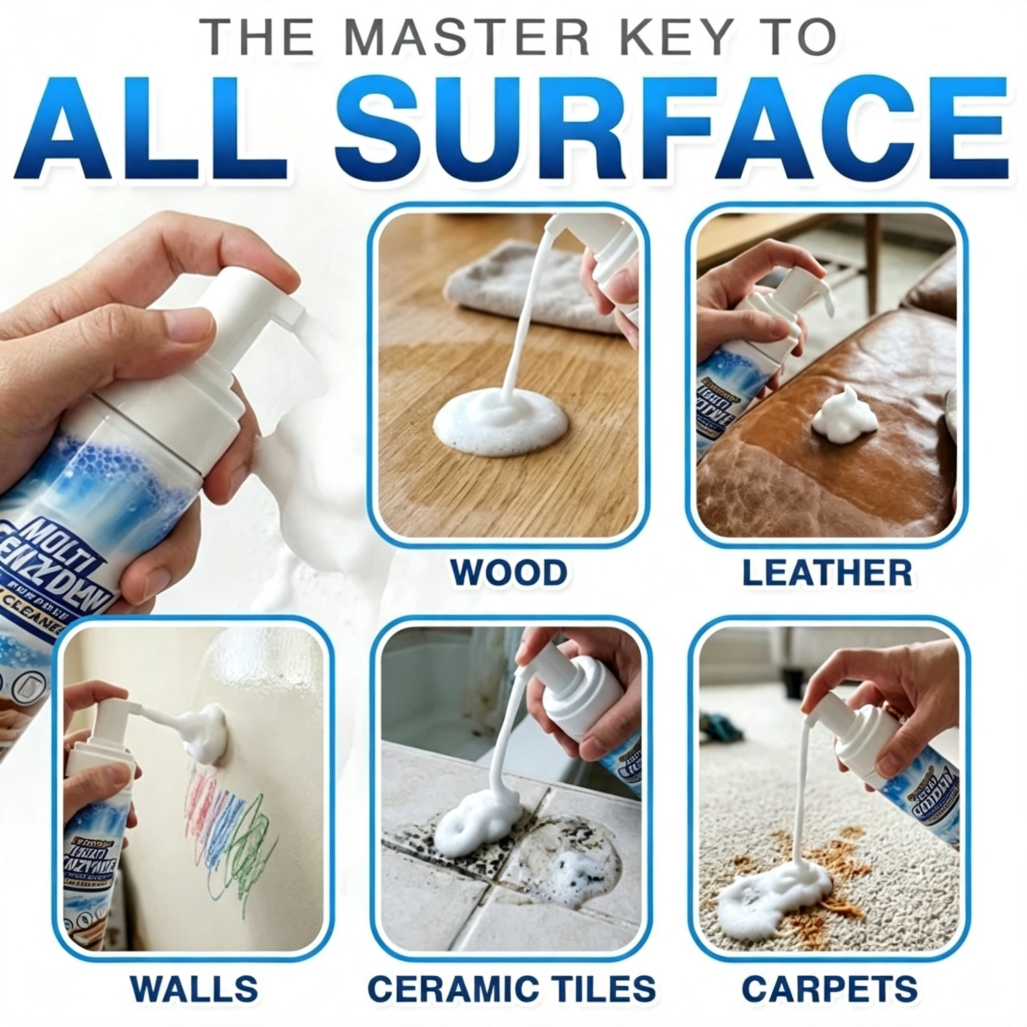 ✨COREDEW™ Multi-Enzyme Foam Cleaner🫧 | Dissolves Grease, Grime, Food Stains & Everyday Messes | No-Scrub Spray-and-Wipe Formula | Gentle Multi-Surface Cleaner for Kitchen, Bathroom, Sofa & Car