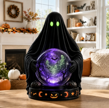 🔥 52% OFF – Halloween Raven Crystal Ball Light Decor 🎃👻