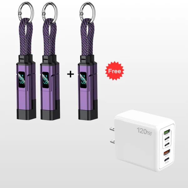 ⏰Limited Time SALE 50% OFF🔥4-in-1 Digital Display Keychain Charging Cable
