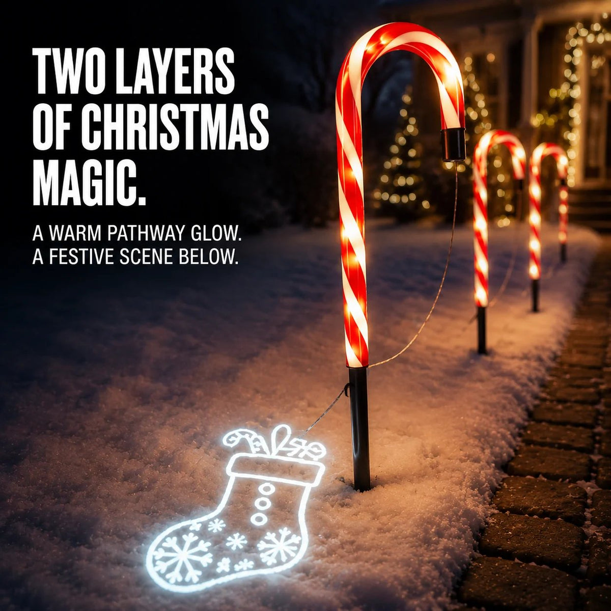 🔥 Limited-Time Offer! 49% OFF - Solar Candy Cane Projector Pathway Lights – Light the Way to Christmas