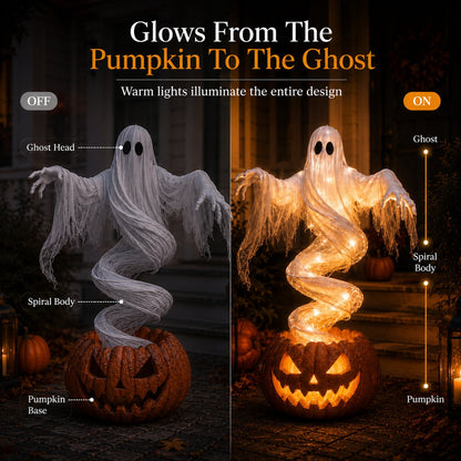 👻Limited Time Promotion🔥 Swirling Ghost Pumpkin Yard Lamp - Free Shipping 🎃
