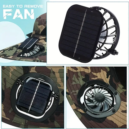 Solar Fan Outdoor Fishing Hat - Sun Protection & Cooling