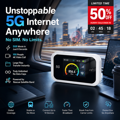 🔥50K+ SOLD!⚡50% OFF! 📶Mobile Hotspot – Portable WiFi, full coverage anywhere. No contract, no setup. Stay connected on the go!