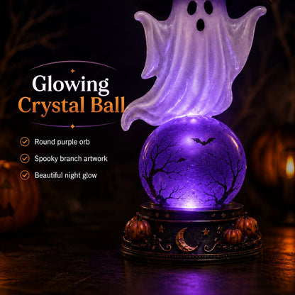 🔥 52% OFF – Halloween Raven Crystal Ball Light Decor 🎃👻