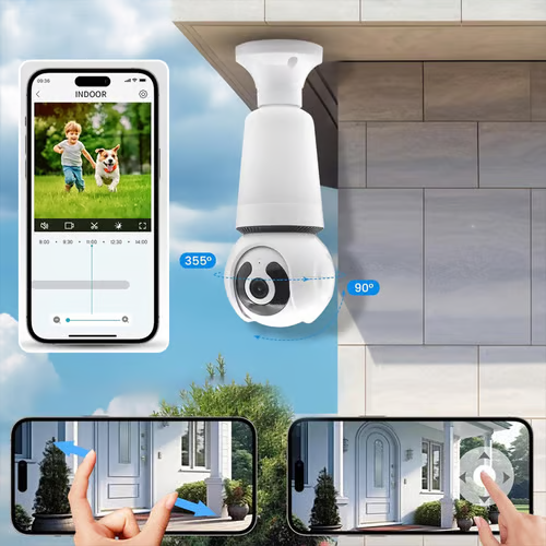 Wireless Light Bulb Security Camera – 360° WiFi Home Surveillance