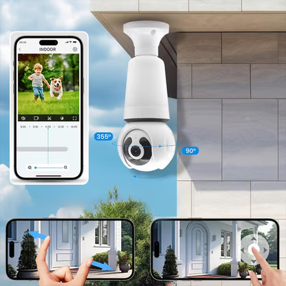 Wireless Light Bulb Security Camera – 360° WiFi Home Surveillance