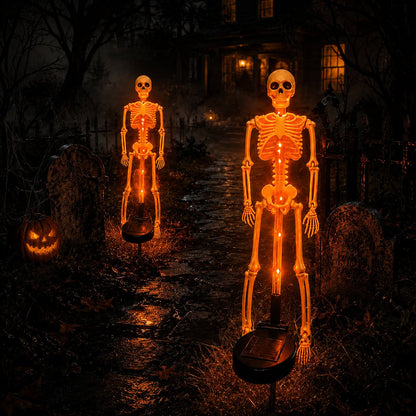 💀 Solar Purple Glow Skeleton Yard Stake