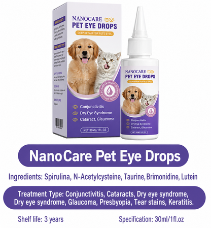 👩‍⚕️ NanoCare Pet Eye Drops ☑️ FDA Approved | Relieves Conjunctivitis, Dry Eyes, Cataracts, and Keratitis🐶