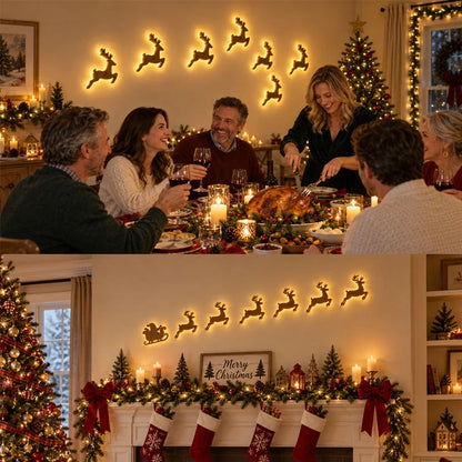 🎅🦌LED Reindeer Wall Decorations - Festive Christmas Lighting