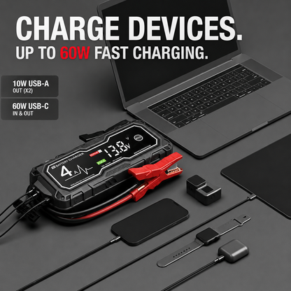 🔥🔥 Portable Car Jump Starter—Starts Up to 10.0L Gas & 8.0L Diesel Engines🔋