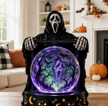 🔥 52% OFF – Halloween Raven Crystal Ball Light Decor 🎃👻