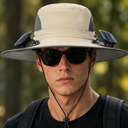 Solar Fan Outdoor Fishing Hat - Sun Protection & Cooling