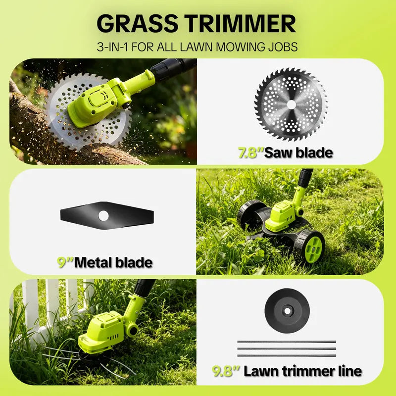 🌿55% OFF TODAY⚡ 3-in-1 Cordless Grass Trimmer with 2 Batteries