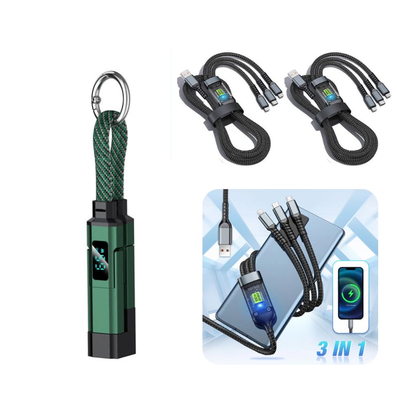 ⏰Limited Time SALE 50% OFF🔥4-in-1 Digital Display Keychain Charging Cable