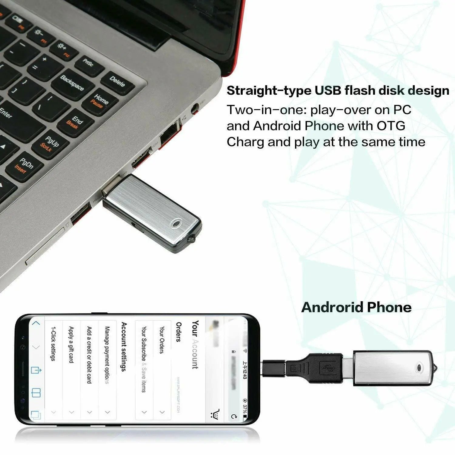 USB Flash Drive Voice Recorder 2-in-1 – Voice Activated, Smart Noise Reduction, Scheduled Recording, Auto File Save