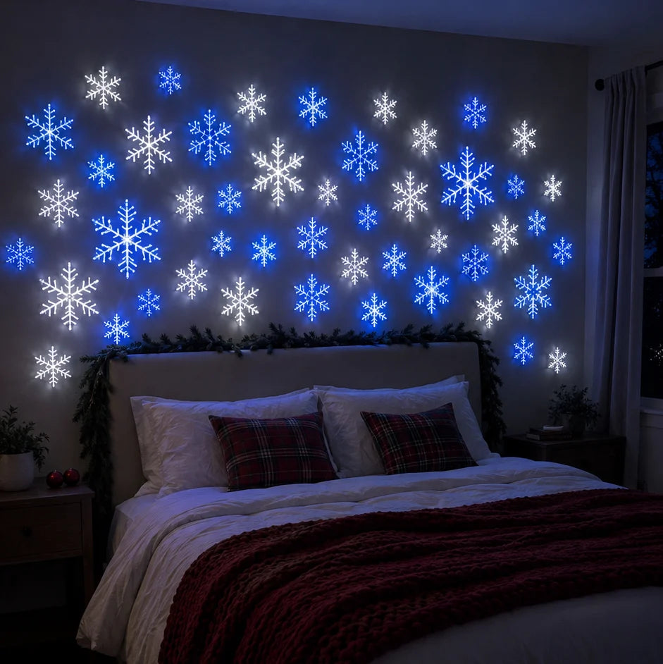 ❄️ LED Snowflake Wall Light Set | Magical Christmas Wall Decor ✨