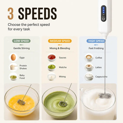 ⚡️3-Speed Rechargeable Milk Frother