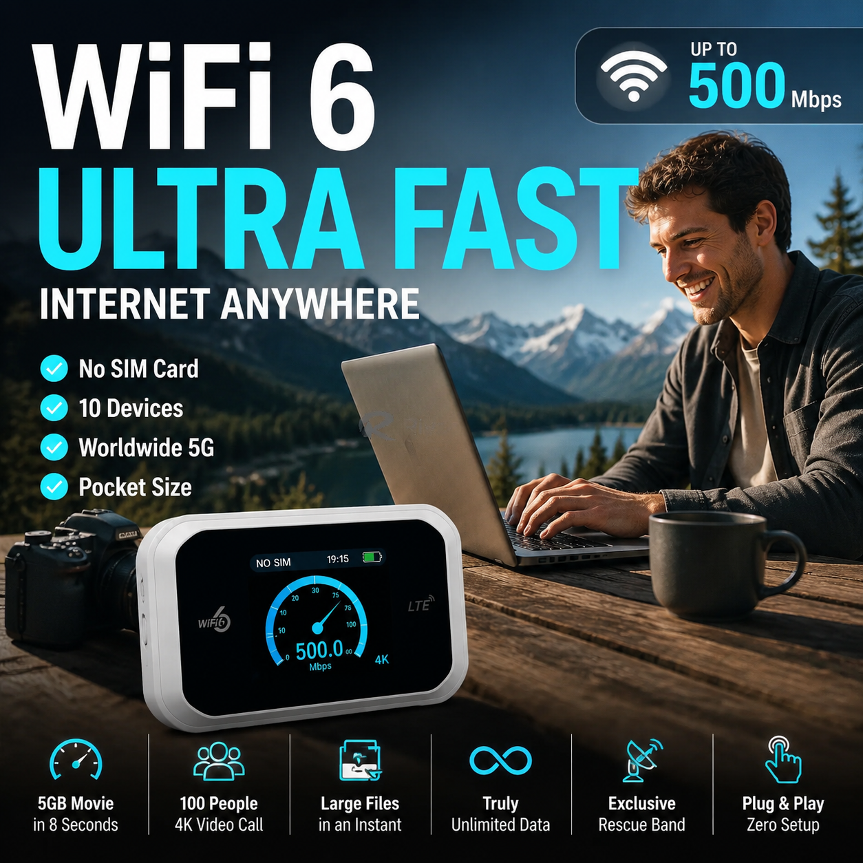 🔥50K+ SOLD!⚡50% OFF! 📶Mobile Hotspot – Portable WiFi, full coverage anywhere. No contract, no setup. Stay connected on the go!