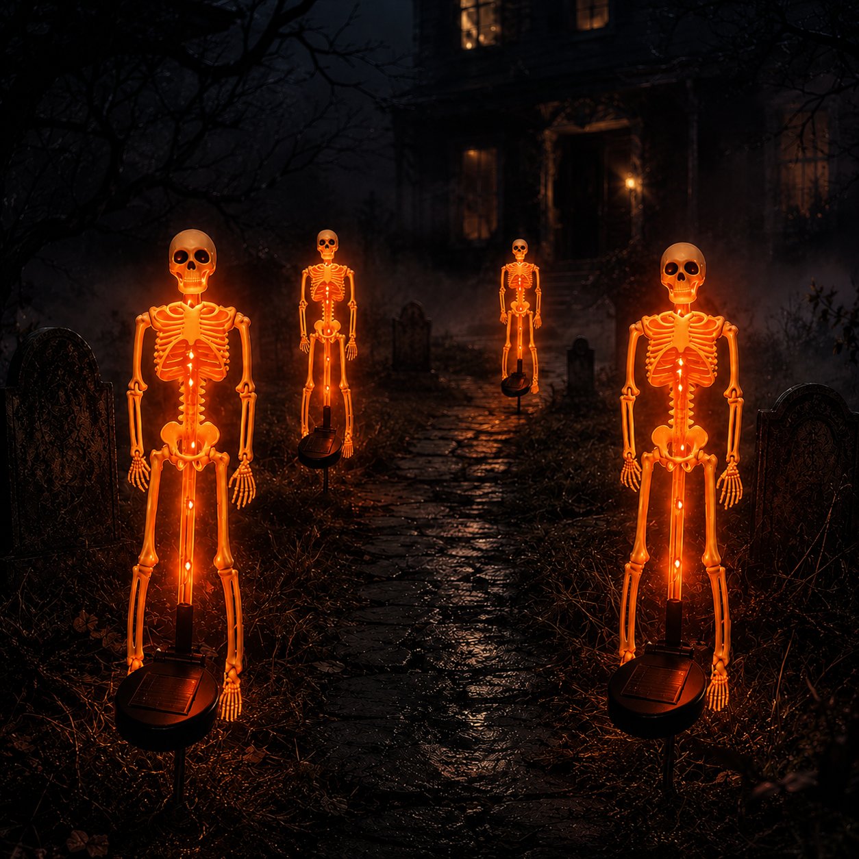 💀 Solar Purple Glow Skeleton Yard Stake