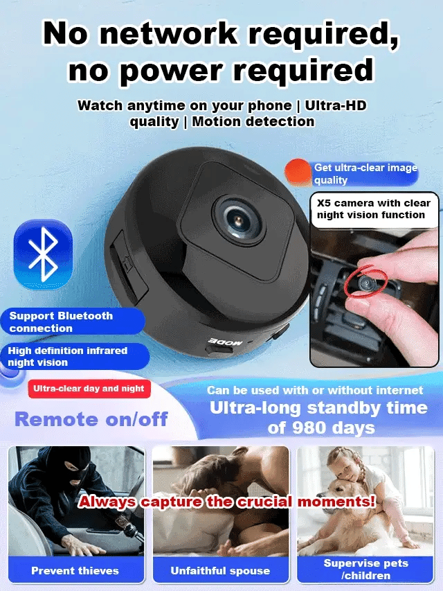 ⚡Hot Sales 49% OFF🔥[Hidden camera HD night vision]No WIFI or electricity required💯 Home Security & Real-Time Monitoring System