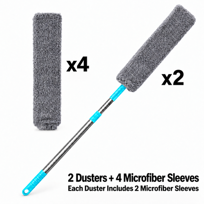 🧹 Flexible Microfiber Gap Duster – Extendable Cleaning Tool with Washable Replacement Pads