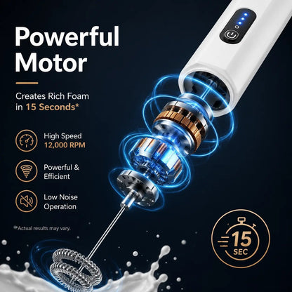 ⚡️3-Speed Rechargeable Milk Frother