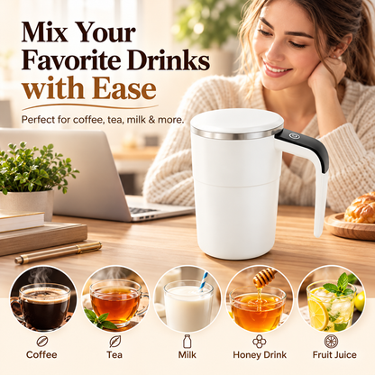 ☕ Smart Self-Stirring Coffee Mug with LCD Temperature Display – One-Touch Mixing