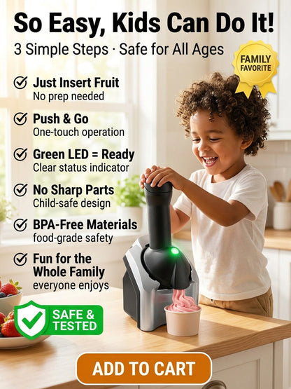 🍓🍦Sorbetière Familiale | Desserts 100% Naturels Sans Sucre, Sans BPA et Sans Danger Pour les Enfants