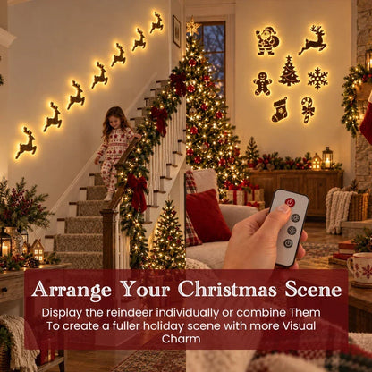 🎅🦌LED Reindeer Wall Decorations - Festive Christmas Lighting