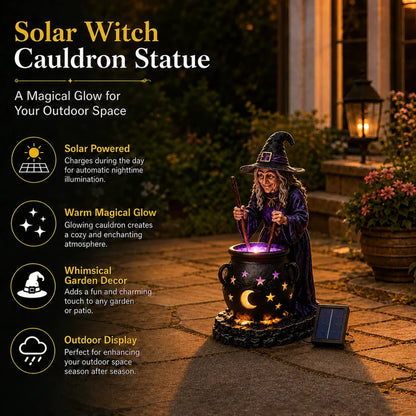 🧙‍♀️Lumière Solaire Chaudron Lumineux Sorcière d'Halloween🎃