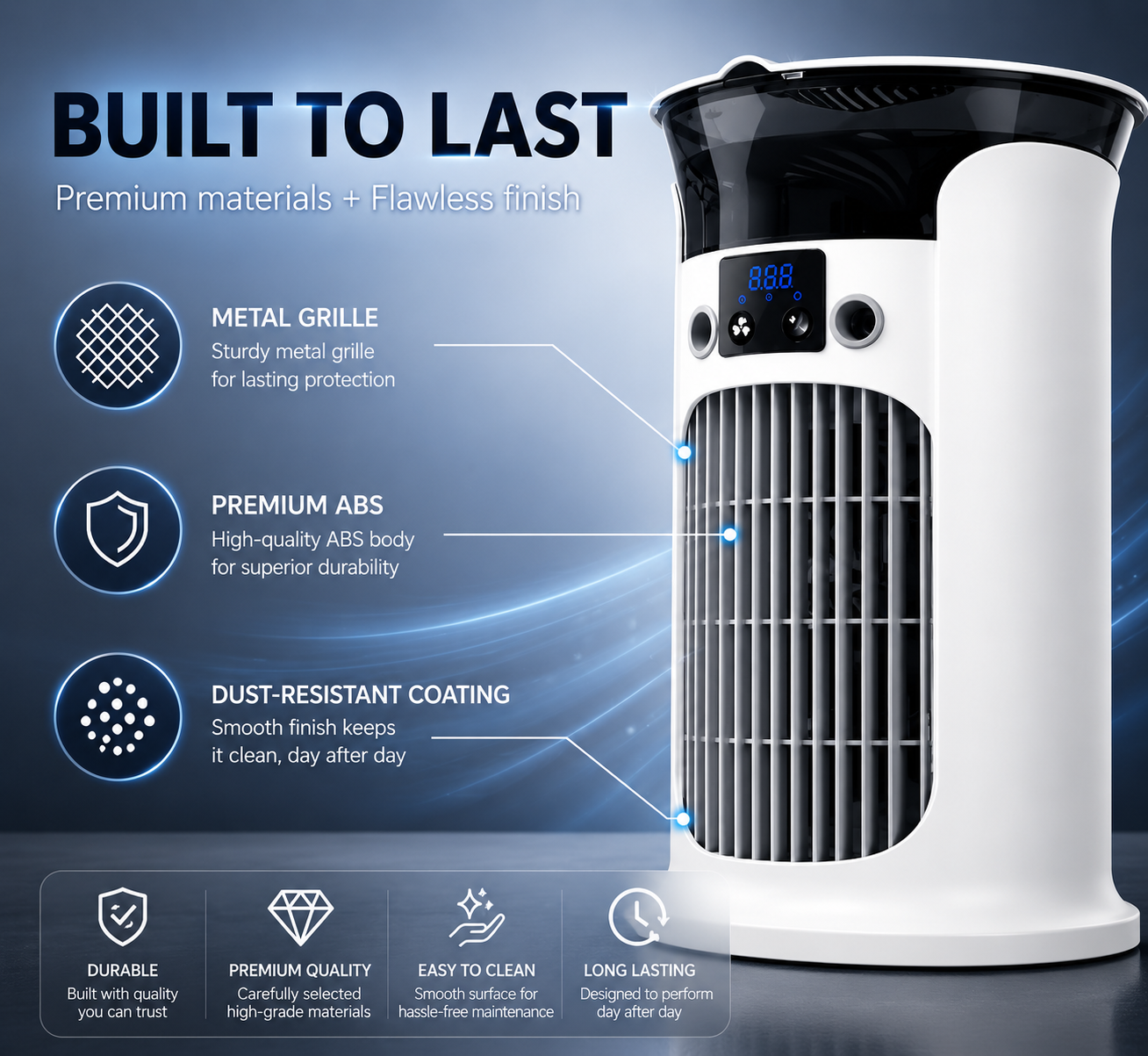 ⏰Last day Promotion 🔥3-in-1 Portable Air Cooler ❄️ Portable Mist Air Cooler with LED Night Light