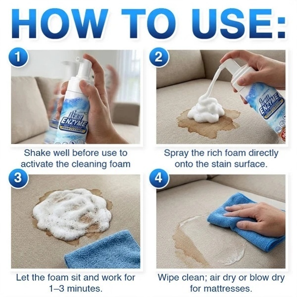 ✨COREDEW™ Multi-Enzyme Foam Cleaner🫧 | Dissolves Grease, Grime, Food Stains & Everyday Messes | No-Scrub Spray-and-Wipe Formula | Gentle Multi-Surface Cleaner for Kitchen, Bathroom, Sofa & Car
